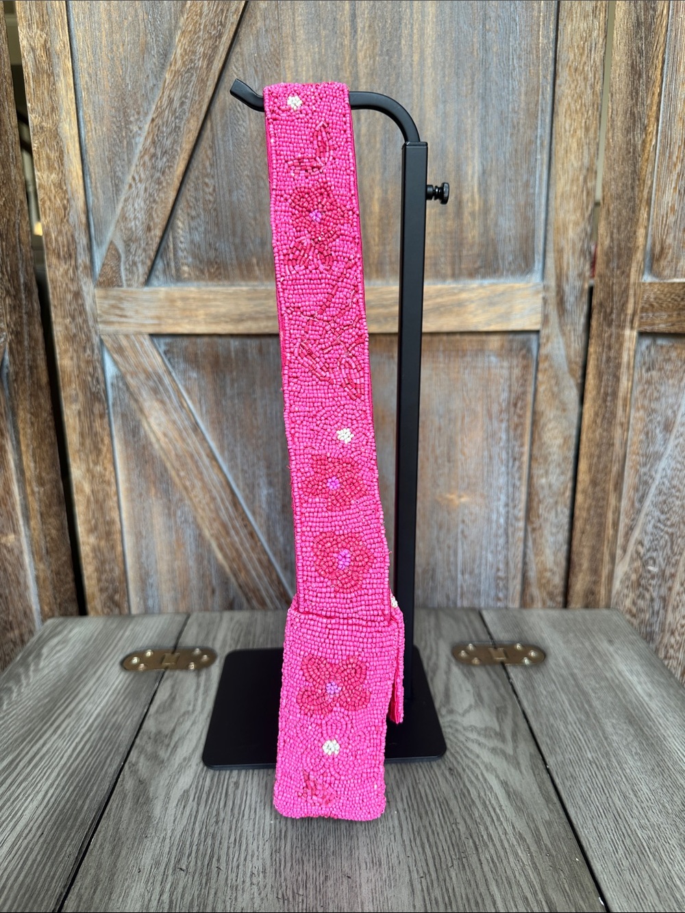 BCBGMaxAzria Pink Floral Beaded Shoulder Handbag Purse - Picture 3 of 14